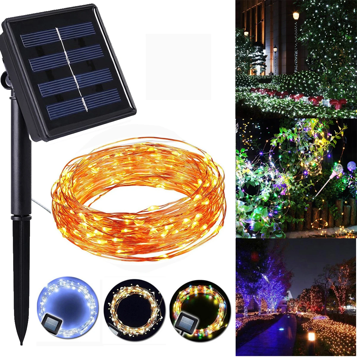 

Solar String Lights 20 LED Fairy Blossom Flower Garden for Home Lawn Patio Party Decoration#P