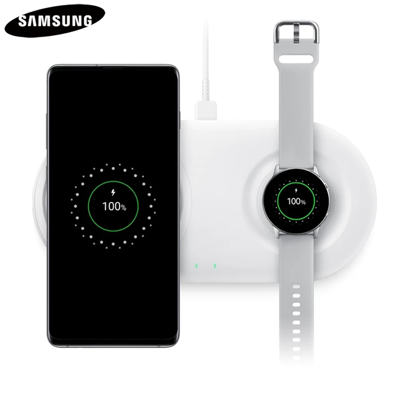 Оригинальное QI Быстрое беспроводное зарядное устройство EP-P5200 Duo Pad для samsung Galaxy Watch S10e S10Plus Note9 S10 Plus S9 S10X+ 25 Вт быстрая настенная