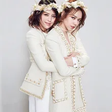 Новая подиумная Осенняя шерстяная смесь твидовая брендовая куртка пальто Женская Цветочная вышивка жемчугом Женская куртка Высокая талия женские куртки