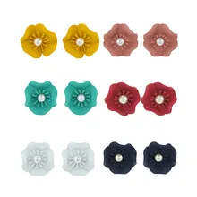 Multicolore di Modo Del Fiore della perla Orecchini Lunghi Disegni classici Della Boemia Fatti A Mano Petalo Ciondola Gocce Orecchini Per Le Donne Regalo(China)