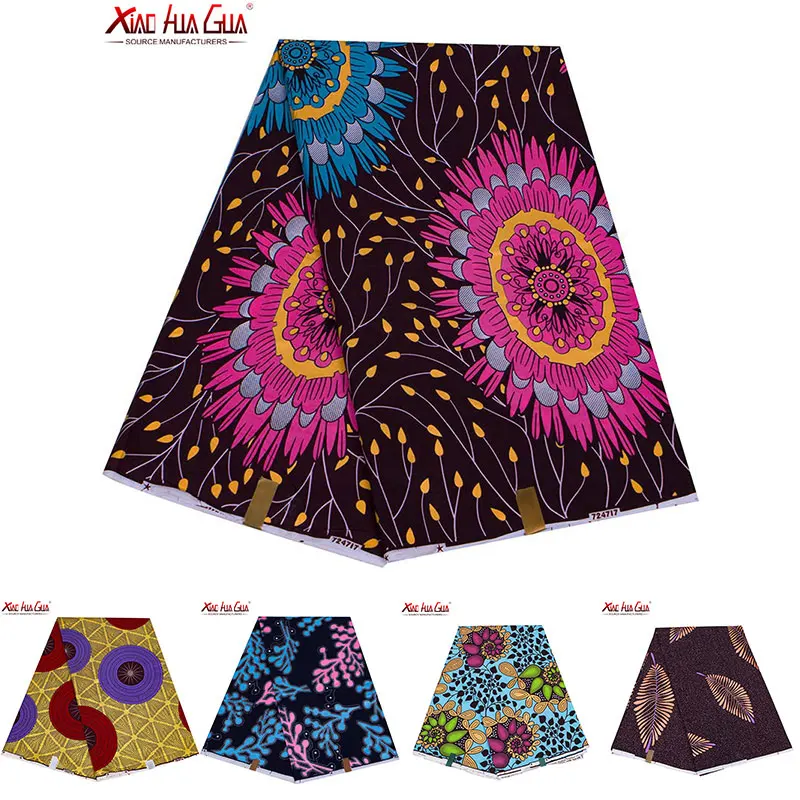 Африканская ткань 100% хлопок ронзирующая с принтом Анкара Xiaohuagua воск высокого