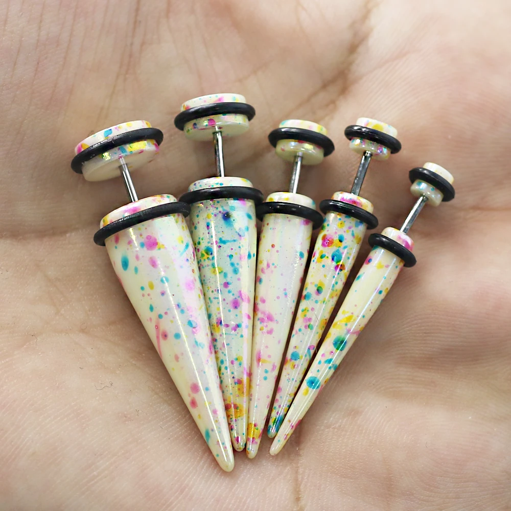 1 шт. акриловый белый Цвет сплющенного конуса имитации круглого ухо шпильки