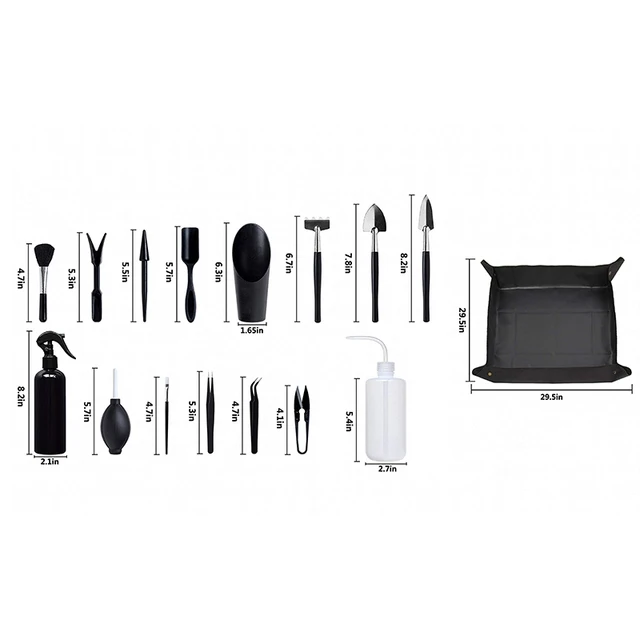 16Db Zamatos Növények Szerszámok Beállítva Mini Kerti Kézátültetési Eszközök Miniatűr Ültetvénykészlet Beltéri Növényi Ellátáshoz - Image 2