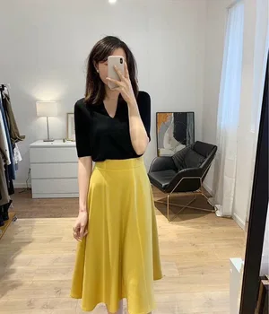 

Women Skirt Fashionable Wild High-waisted Skirt In The Long Skirt Skirt Midi Skirt Umbrella Skirt
