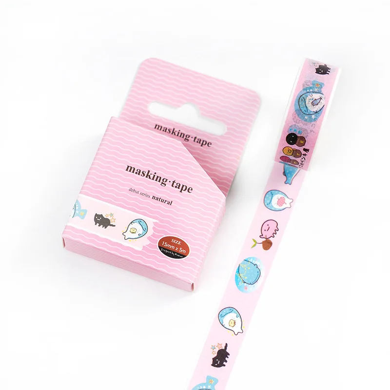 Kawaii Мультфильм сумикко гураши КИТ пуля журнал васи клейкая лента DIY Скрапбукинг наклейка этикетка маскирующая лента - Цвет: K