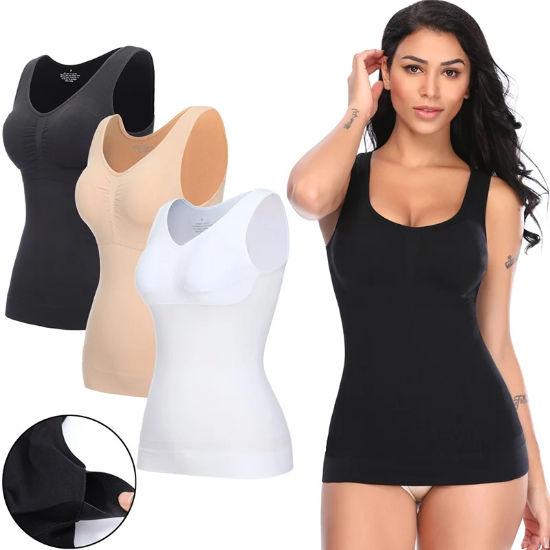 3 Packs - Womens & Plus Sizes Basic Solid Long Length Adjustable Spaghetti  Strap Tank Top Camisoles