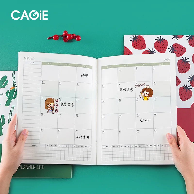 

Kawaii A4 2020 Planner Annual Monthly Daily Notebook Organizer Agenda Daily Time Plan Notebook School Office Schedule Stationary