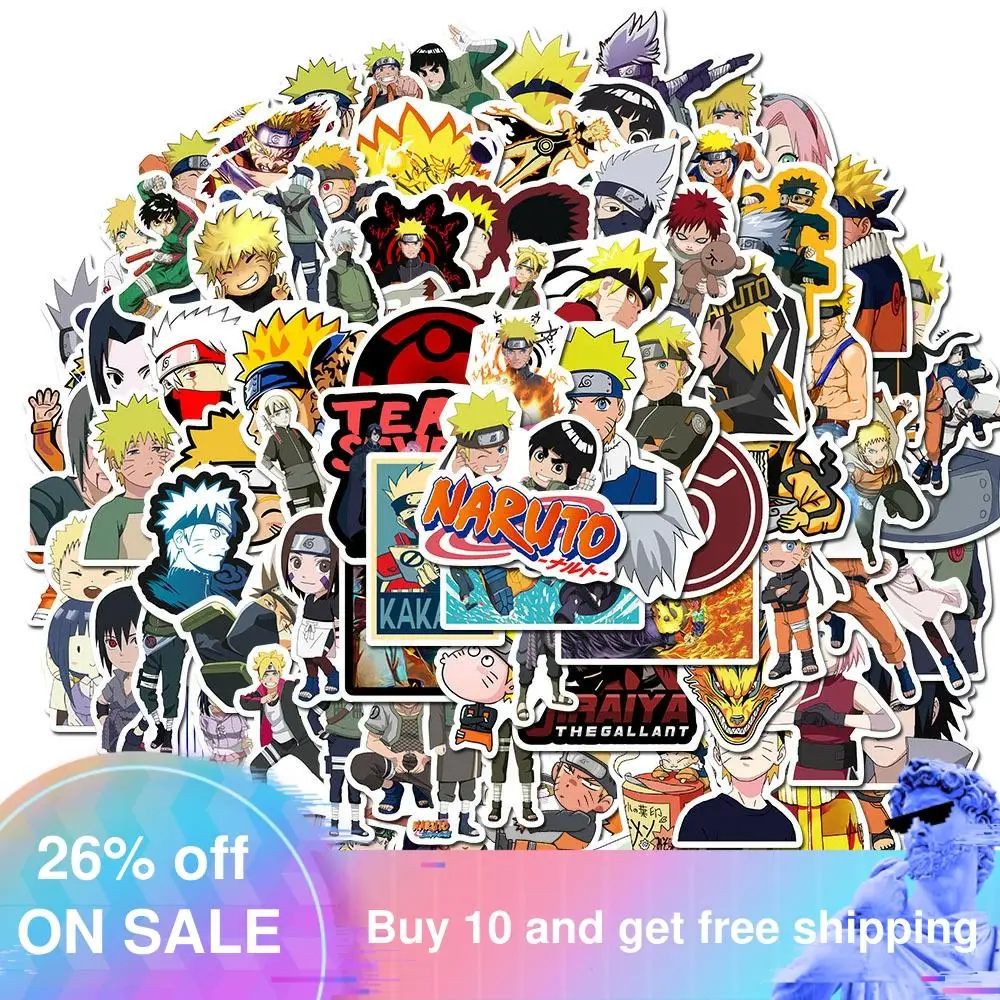 

50/100Pcs/lot Sticker Japan Anime Naruto Stickers Cartoon for Snowboard Laptop Luggage Fridge Car- Styling Vinyl Decal Stickers