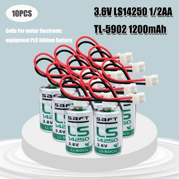 

10pc SAFT 3.6V LS14250 1/2AA 14250 1200mAh Li-SOCl2 Batteries Replacements Cell + Plug For Mac Computers Tadiran TL-5902 TL-2150