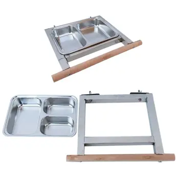 

Stainless Steel Bird Feeding Cups Food Water Bowl with Clamp Parrot Cage Feeding 95AA