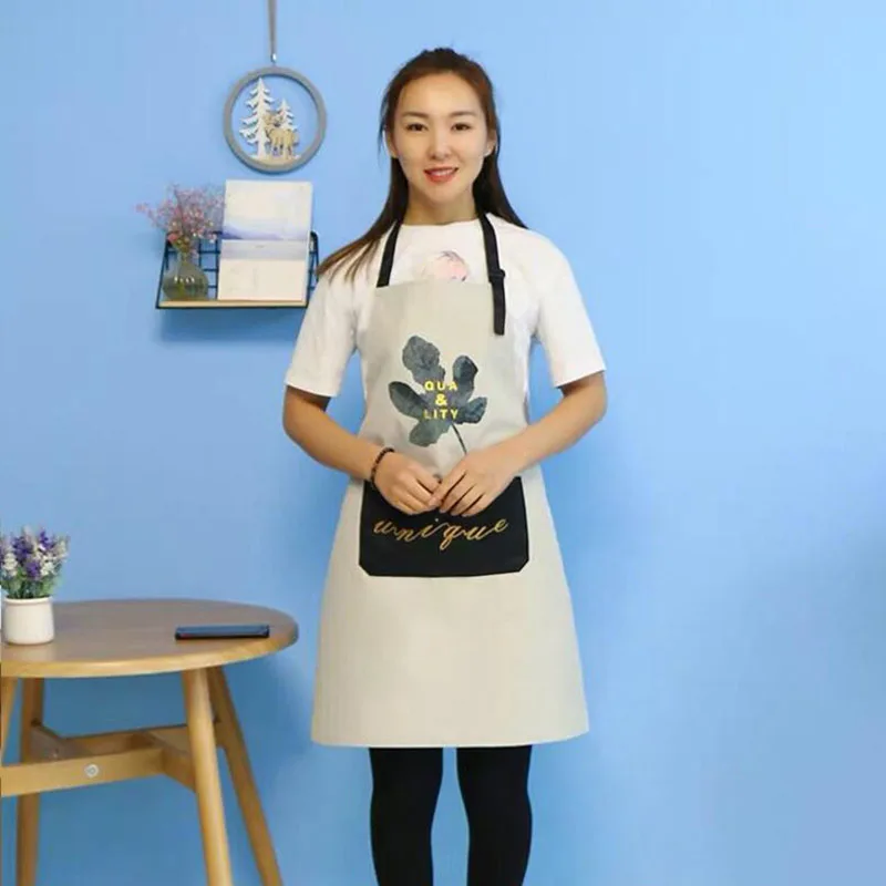 Nordic Style Cooking Kitchen Apron For Woman Men Chef Waiter Cafe Shop BBQ Hairdresser Aprons Bibs Kitchen Accessory