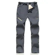 Уличные спортивные брюки мужские облегающие толстые осенние и зимние большие размеры однотонные Мягкие флисовые лыжные альпинистские T