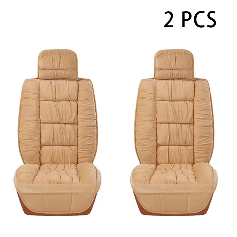 Front Beige 2pc Авто чехлы чехлы на автомобильные сиденья авточехлы на сиденья автомобиля универсальные чехлы автомобильные накидка на сиденье автомобиля подогрев сидений чехлы на автомобильные сиденья - Название цвета: Front Beige 2pc