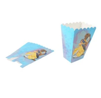 

Cartoon Beauty And The Beast Popcorn Box Belle Princess Cupcake Toppers Kids Birthday Party Deco Supplies Cartoon Popcorn Box