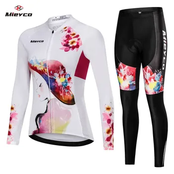 

Mieyco design Long sleeve cycling jersey Ropa de ciclismo feminina pro bicyle Bib pants set Tops team MTB bicicleta sprotswear