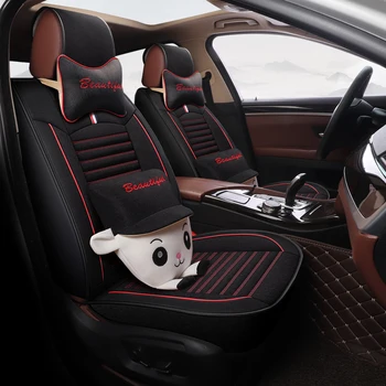 

Full Coverage PU Leather car seat cover flax fiber auto seats covers for subaru forester impreza legacy outback xv