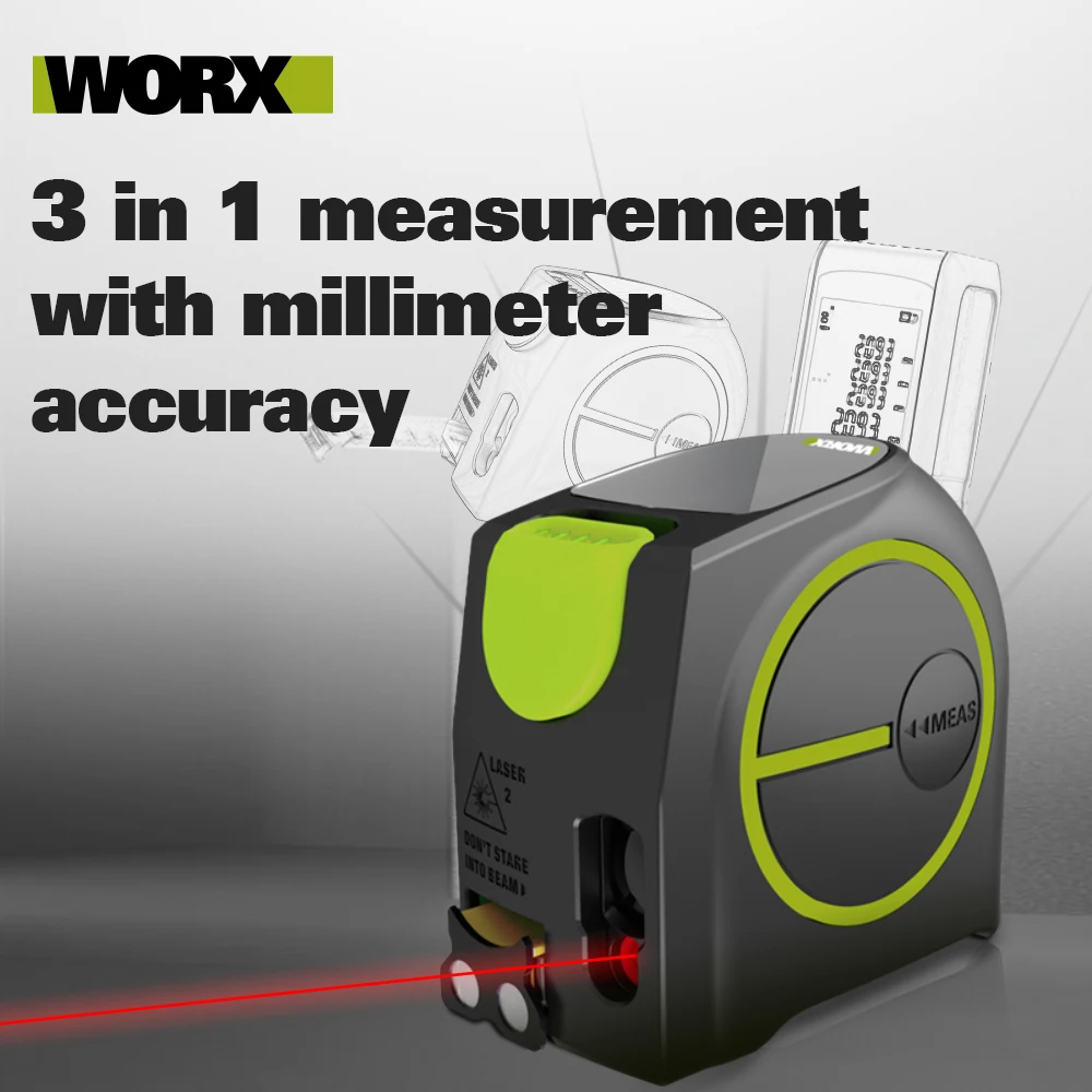 Worx WE085 лазерный дальномер 40 м Электронный рулетка лазерная цифровая