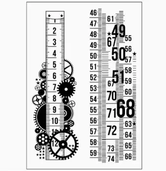 

ruler Rubber Silicone Clear Stamps for Scrapbooking Tampons Transparents Seal Background Stamp Card Making Diy