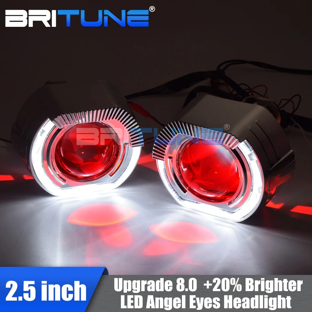 2.0/" Car Motorcycle Headlights HID BI-XENON Projector Angel Eye Devil Eye