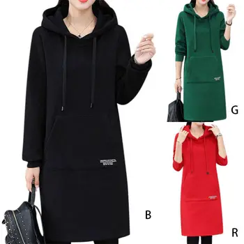 

M 2019 Autumn Winter Hoodies Women Simple Plus Velvet Warm Long Sleeve Cute Cartoon Print Casual Loose Hooded Sweatshirt Tops