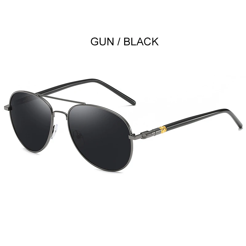 gun-black SIMPRECT Поляризованные солнечные очки в стиле пилота Для мужчин UV400 высокое качество зеркальные очки в стиле ретро, Винтаж анти-блики водительские солнцезащитные очки для Для мужчин - Цвет линз: gun-black