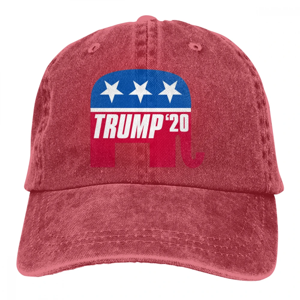 GOP в форме слона TRUMP Casquette натуральный унисекс Мужские Женские джинсовые бейсболка с ремешком кепки Регулируемый Гольф папа шляпа