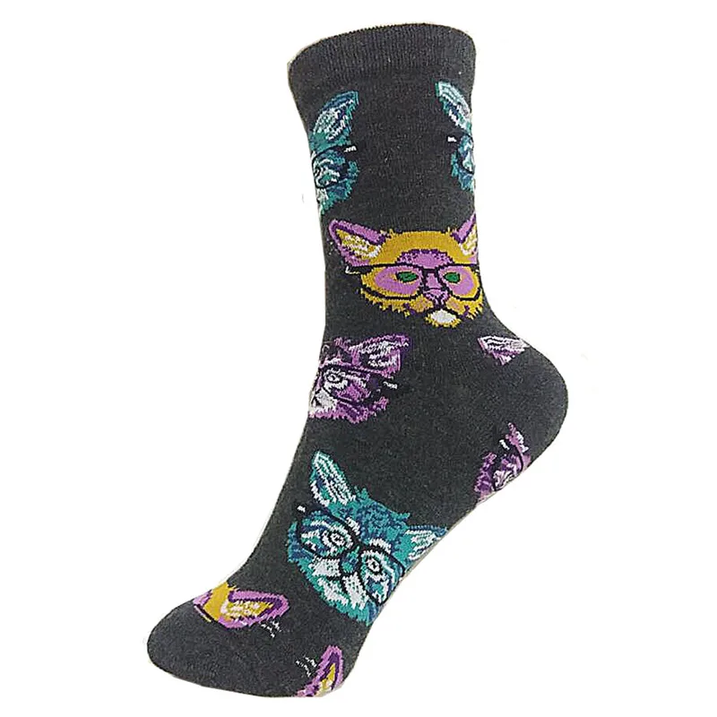Модные женские забавные оригинальные креативные носки для женщин, носки с изображением русалки, гепарда, бабочки, Кита, собаки, кота, носки для счастливой женщины, художественные хлопковые носки