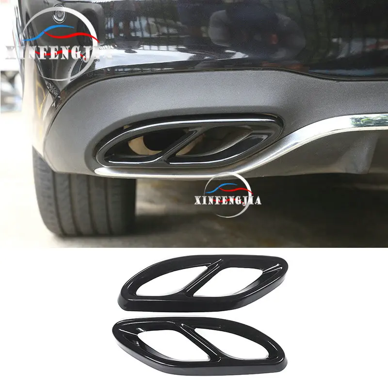 A B C E CLA GLC GLE GLS Class W205 W213 X253 W176 2 * черные нержавеющие выхлопные трубы глушители