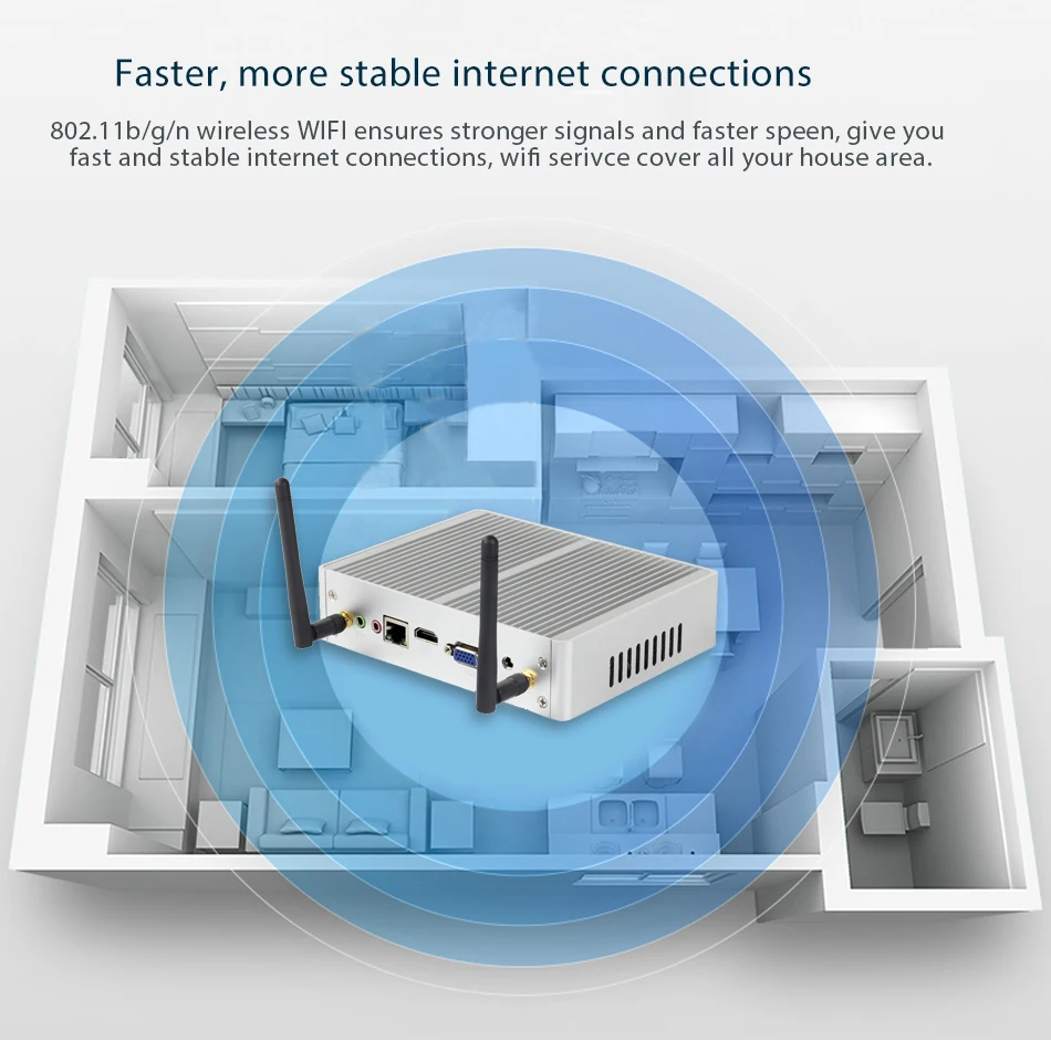 XCY Fanless Mini Pc Intel Core i7 i5 7200U i3 7100U Linux Windows 10 Computer Desktop Gaming Minipc