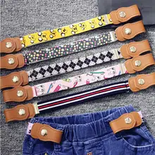 Ceinture élastique pour enfants, sans boucle, imprimé dessin animé, pour garçons et filles, pour robe, pantalons, pantalons, ceinture élastique ajustable