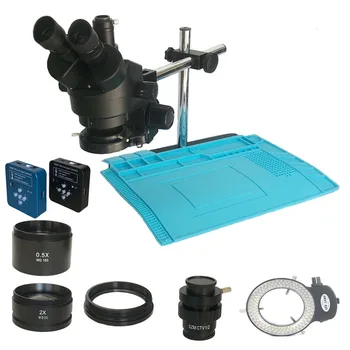

3.5X-90X Simul Focal Trinocular stereo microscope HDMI USB 34MP BGA Soldering Micrscopio camera PCB Cellphone repair