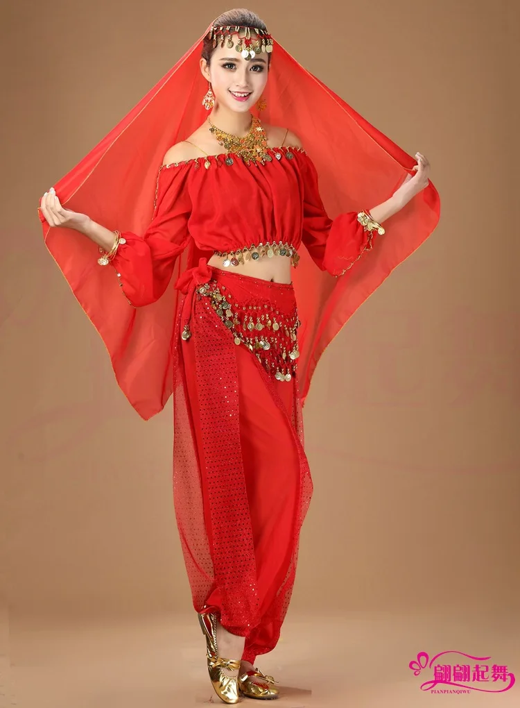 Belly Dance Clothing Indian Dance Costume Dance Exercise Clothing Belly Dance Suit New Style Long Sleeve Lantern Sleeve Set