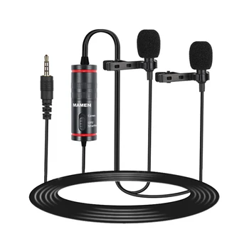 

KM-D1 Pro 3.5mm Lavalier Wired Dual Microphone Audio Recorder for Camera Lavalier Clip Microphone for DSLR Camera Camcorder