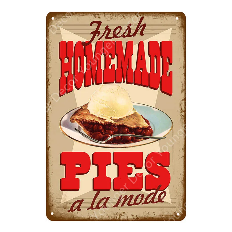 Чудо хлеб металлические вывески ручной работы пироги Винтаж Плакат кухонный Декор кафе бар магазин декоративная тарелка еда Кук стикер стены YI-154 - Цвет: YD9745BI