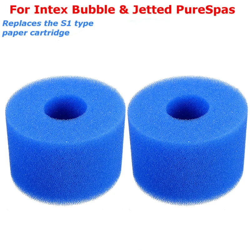 

For Intex Pure Spa Sponge Set Of 2pcs Foam Hot Tub Filters Cartridge (S1) Type