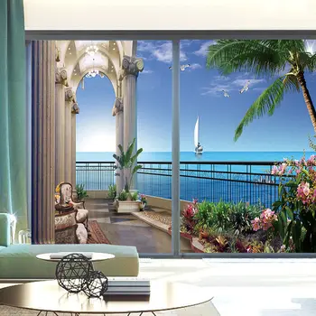 

Sea view electrostatic frosted glass sticker toilet privacy bathroom door toilet window shading