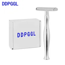 DDPGGL Men Safety Shaver Razor Closed Comb Double Edge Razor Zinc Alloy Classic Manual Shaver Long Handle Shaving Razor