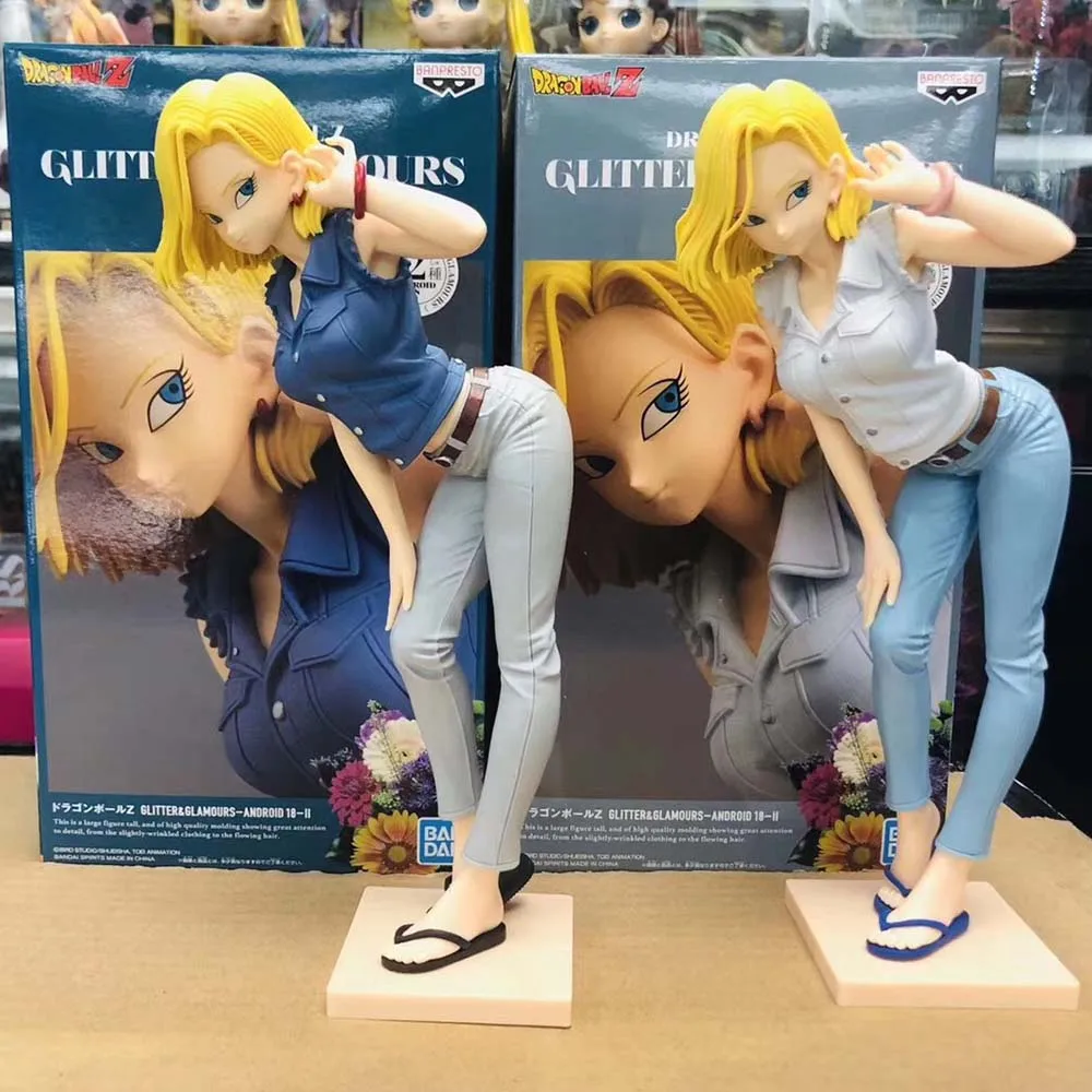 Оригинал Banpresto блестки и Гламурные Android NO.18 лазурит ПВХ сексуальная фигурка Dragon Ball Z Android 18 экшн-модель figuals