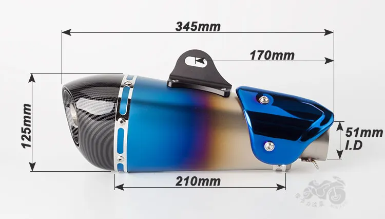 51 мм Универсальный akrapovic Yoshimura moto rcycle выхлопная труба мото с DB killer для CB400 Z250 GSX250R RC390 Z900 MT03 GSXS750