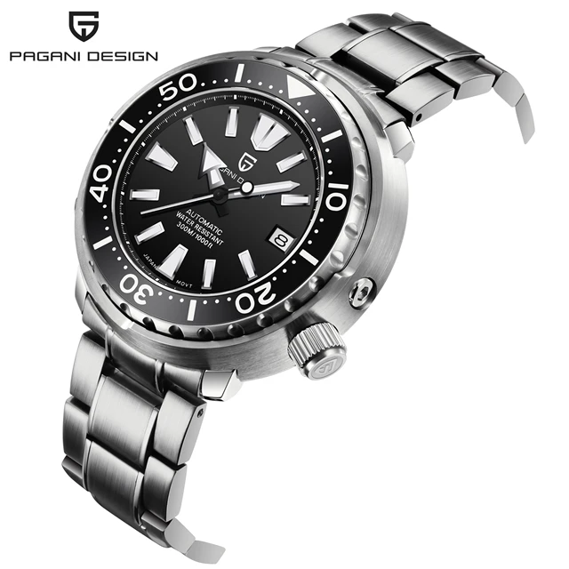 PAGANI DESIGN New 45MM Tuna Diving Wristwatch Men's 300M Waterproof Mechanical Automatic Watches Ceramic Bezel Relogio Masculino 
