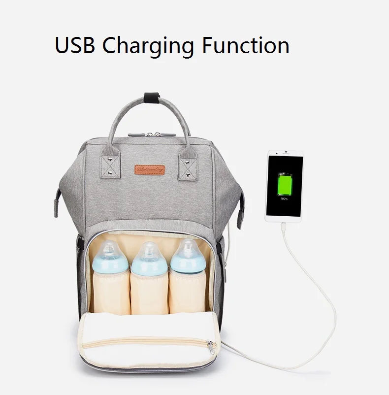 Модная USB сумка для подгузников для мам, НОВАЯ Портативная сумка для детских подгузников, рюкзак для путешествий, дизайнерские сумки для ухода за ребенком, коляска