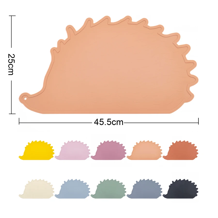 New Cartoon Hedgehog Shape Silicone Baby Placemat Newborn Feeding Solid Food Dishes Plate Table Mat Children's Tableware 5