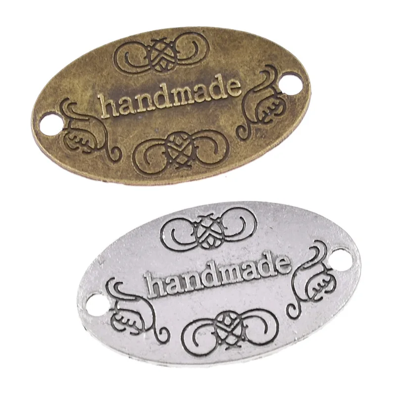 

50pcs Vintage Handmade Letter Sewing Metal Labels DIY Craft Women Garment Bag Shoes Tags Accessories Supplies