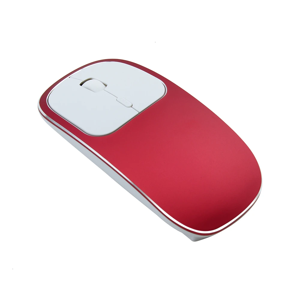 Red Беспроводная Bluetooth Бесшумная перезаряжаемая ультра тонкая компьютерная мышь, бесшумная Портативная оптическая 3D USB мышь для Macbook PC Latop - Цвет: Red