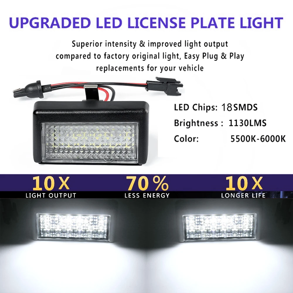 2x 18SMD CAN-bus светодиодный свет номерного знака для Mercedes-Benz W164 ML X164 GL ML350 ML450 ML550 ML63 класс