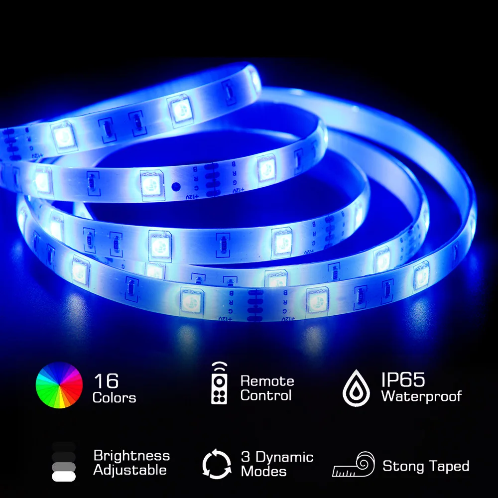 Светодиодная лента, светильник RGB SMD 5050, гибкая лента, светильник fita, водонепроницаемая лента 5 м 10 м, Диодная лента с музыкальным управлением, 12 В постоянного тока, пульт дистанционного управления