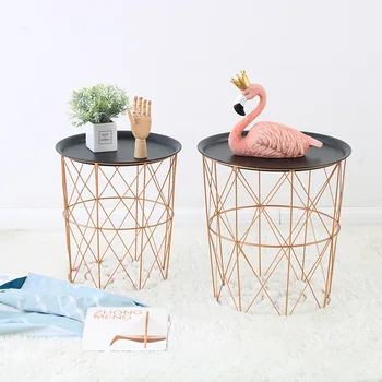 

iron art bedroom end table simple iron art basket storage basket home decoration metal artware