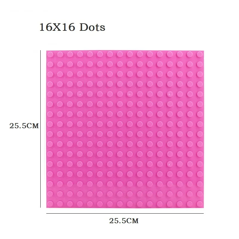 Duplos Baseplate Road 16*16 Dots Базовая плита город кирпич лего Duploe доска большого размера здания конструктор Сделай Сам Блок аксессуары игрушка малыш - Цвет: Pink