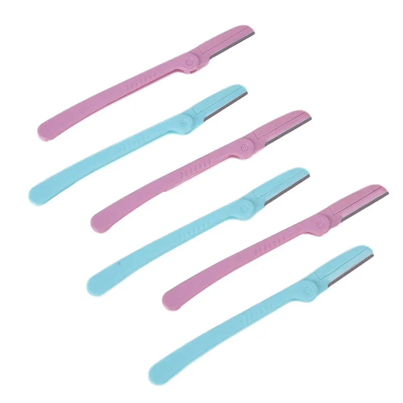 3Pcs/Set Pink Eyebrow Trimmer Armpit Hair Razor Face Eye brow Shaper Shaver Stainless Steel Blades Makeup Tools