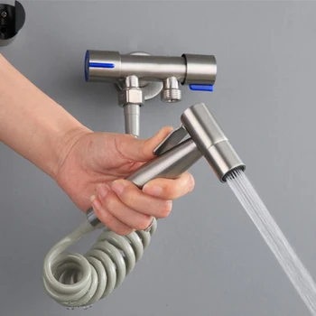 

Stainless Steel Toilet Hand Held Bidet Faucet Sprayer Bidet Set Sprayer Gun Toilet Spray For Bathroom Self Cleaning Shower Head
